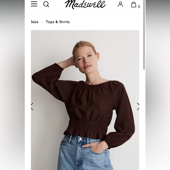 Madewell Twill Tie-Back Cutout Top - Picture 1 of 5